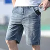 Männer Shorts 2023 Sommer Neue männer Slim Fit Kurze Jeans Mode Baumwolle Stretch Vintage Denim Shorts Grau Blau kurze Hosen Männliche Marke Kleidung L230719