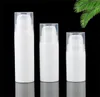 5ml 10ml 15ml Pompa per lozione per bottiglie senz'aria bianca Mini bottiglie per campioni e test Contenitore sottovuoto Imballaggio cosmetico JL1625