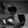 Sunglasses PARZIN Classic Aviation Men Brand Design Alloy Frame Pilot Polarized Sun Glasses For Driving Male Black UV400 230718