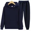 Nya ankomst Men's Tracksuits Solid Color Pullover Hoodie Casual Sports Suits fleece-fodrade jackor för kvinnor unisex fritidskläder