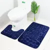 Zeegle 3D Embossing 2pcs Bathroom Rug Set Anti-slip Shower Mat Bathroom Floor Mats Bath Rugs Memory Foam Bath Mat Set Bathub317Q