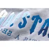 メンズトラックスーツトラプスターホワイトとブルーレタリング刺繍高品質のカシミア女性のパーカー230718
