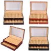 Schmuckbeutel Taschen 24 Slots Holz Füllfederhalter Vitrine Luxus Topped PU Ledertasche Organizer203Q