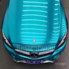 Lake Blue Gloss Metallic Vinyl Wrap for Car Wrap med Air Bubble Pearl Blue Candy Car Styling Vehicle Boat som täcker storlek1 52272F