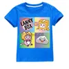 티셔츠 소년 Tshirt 만화 상자 귀여운 인쇄 짧은 슬리브 여자 옷 여름 캐주얼 패션 재미있는 면화 어린이 탑 티 x0719