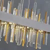 Kronleuchter Led Kunst Kronleuchter Anhänger Lampe Licht Rechteck Moderne Kristall Esszimmer Wohnkultur Hängen Leuchte Luxus Küche Insel Cristal