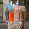 Pólos Masculinos Lazer Pólo Masculino Férias de Verão Top de Lapela Solto T-shirt Business Button Golf Diariamente 230718