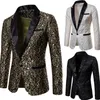 Slim Fit Blazer Mannen 2019 Nieuwe Collectie Heren Bloemen Blazers Bloemen Prom Jurk Blazers Elegante Bruiloft Blazer en Jasje Men240o