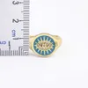 Band Rings New Arrival Trendy Dripping Oil Turkish Evil Eye Rings 5 Colors Finger Rings Adjustable for Women Gold Plated Fashion Jewelry J230719