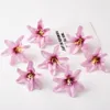 50шт/лот искусственная орхидея шелковая головка цветов 7 см для домашней свадьбы декорация DIY венок для венок.