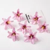 50 pz/lotto Orchidea Artificiale Fiore di Seta Testa 7 cm Per La Casa Decorazione di Nozze Corona FAI DA TE Regalo Scrapbooking Mestiere Fiore Finto 2253