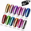 FlorVida 12 pièces Magic Mirror Flash Powder Nail Art Pigment Chrome Dust Friction Nail Design for Ergonomic Holographic MCB 230718