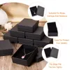 Boîtes à bijoux Ensemble de bijoux en carton noir Boîtes carrées pour bagues Collier boîtes et emballages Boîte cadeau d'anniversaire 12pcs18pcs24pcs 230718