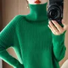 Women's Sweaters Turtleneck Sweater Shirt Autumn Winter Pullover Loose Draw Strip Raglan Sleeve Knit Top