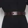 Belts Women's Runway Fashion Hollow Out Genuine Leather Cummerbunds Female Dress Corsets Waistband Decoration Wide Belt R1768