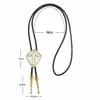 Bolo Ties Gold Romen shield cross pattrn bolo tie voor man Indian cowboy western cowgirl lederen touw zinklegering stropdas HKD230719