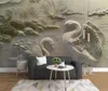 Sfondi 3D Rilievo Paesaggio Cigno Sfondo Decorazione murale Pittura