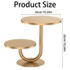 Festive Supplies 2 Tier Cake Stand Round Mental Cupcake Holder Multi-purpose Decorative Tiered Tray Premium Dessert Display Plate