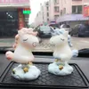 Interior Decorations Car Ornament Unicorn Toy Spring Resin Bounce Cartoon Decoration Auto Interior Dashboard Decoration Accessories Gifts 11X7X55CM x0718