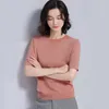 Women's Sweaters Knitted Pullover Women Clothes 2023 Summer Light Silk Short Sleeve Knit Tshirt Jumper Pull Femme Girl Tops Thin Sweater