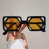 Occhiali da sole 2023 in moda scavata maschi vintage donne tonalità quadrate poligoni lenes design uv400 occhiali y2k