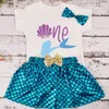 Clothing Sets Baby Girl Mermaid Birthday Dress 1 Birthday Party Dress Baby Shower Party Under the Sea Theme Party Children's Set 3 Color Options 230719