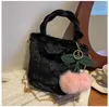Evening Bags Cute Plush Shoulder Messenger Bag Women Luxury Handbags Purse Female Cherry Fur Ball Bucket Small Brand Crossbody