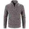 Pulls pour hommes 2023 Printemps Nouveau Demi Fermeture Éclair Col Roulé Pull Chaud Hommes Hiver Polaire Épais Chandail Mâle Slim Fit Tricoté Laine Chandails Manteaux L230719