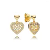 Stud Earrings 2023 925 Sterling Silver 18k Gold Bee Lace Honeycomb Spring Limited Edition Bird Holy Feather Small Shell