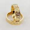 Band Rings Luxury Wedding for Men and Women High Quality Handmade Hammered Western 18k Gold Plated Jewelry Love Couples Ring 230718