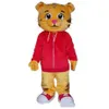 2018 usine mignon Daniel le tigre veste rouge personnage de dessin animé mascotte Costume fantaisie Dress331B
