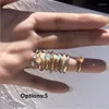 Cluster Rings 2023 Vintage Summer 8Pcs/Set Fairy Friends Colorful Stone Metalic Fashion Finger Korea Hit For Women Girl Party