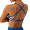 ヨガの衣装Chrleisure Cross Back Sports Bra Women's Running Decreswear Chest Pad Naked Feeling Quick Drying Vest Thin Strapsブラジャー