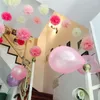 Fleurs décoratives 2pcs 8 pouces (20cm) papier de soie pompon pompons fleur boules de baiser décoration de la maison fournitures de fête de fête faveurs de mariage