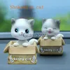 Interior Decorations Car Ornament Automotive Dashboard Decor Ornament Cute Shaking Head Cat Toys Gift Car Accessories Interior Doll Auto Decoration x0718