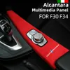 Alcantara Suede Wrapping Car Multimedia Button Bather Cover Cover M ملصقات الأداء ل BMW F30 F34 F31 F36 F35 F33 F32221H