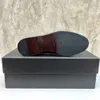 5A Original BOX New Men Designer Dress Shoes Mocassini Brown Square Toe Slip-On Business Wedding Mens Shoes Spedizione gratuita fatta a mano