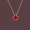 18K Gold Plated Necklaces Luxury Designer Necklace Flowers Four-leaf Clover Cleef Fashional Pendant Necklace Wedding Party Jewelry High Quality