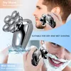 Barbeador elétrico recarregável para barba e cabelo para homens, aparador corporal, kit de limpeza facial, máquina de barbear elétrica