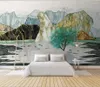 Tapety Chińskie nowoczesne zen lekki luksusowy abstrakcyjny atrament krajobraz malarstwo ściany tła