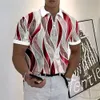 Мужские поло Мужская рубашка поло на молнии Мужская рубашка с коротким рукавом с 3D-принтом Мужская повседневная одежда Большой топ с воротником-поло Модная футболка 230718