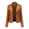 Women's Leather ZXRYXGS 2023 Autumn Premium Pu Beaded Jackets Long Sleeved Fashionable Coat Lapel Motorcycle Jacket Tide