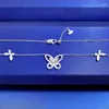 Chaînes 2023 Collier papillon en argent 925 évider cinq chaînes de collier de fleurs Style Ins
