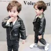 Cappotto Giacca in pelle per ragazzi giacca in tinta unita per bambini giacca per bambini in stile casual per bambini primavera e autunno abbigliamento per ragazzi Z230719