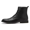 Botas Homens Negócios Sapatos De Couro Britsh Vintage Outono Inverno Design Mais Veludo Quente Tornozelo Masculino Zapatos Hombre