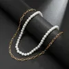 Choker Chokers Kunjoe Bohemian Vintage Fashion Pearls Halsband för män Kvinnor Hip Hop Punk Beads Chain Manlig smycken Presentkrage