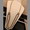 2020 Brand Fashion Party Women Vintage Thick Chain Leather Belt Gold Color Double Pearls Necklace Belt Party Fine Jewelry206o