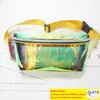 Rainbow PVC Laser Transparent Travel Fanny Pack 6 Färger Hologram Bum Women Purse Midjeväska Bergsklättring Belly Bag ZZ