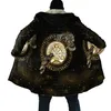 Heren Wol Blends PLstar Cosmos Dragon en Odin Raven Tattoo 3D Geprinte Heren Fleece Hooded Mantel Unisex Casual Dikke Warme Cape jas PF88 HKD230718