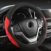 Direksiyon Simidi Kapaklar Süet İnek Evrensel Araç Direksiyon Kapağı 38cm Araba Styling Spor Otomatik Slip Anti-Slip Otomotiv Aksesuarları